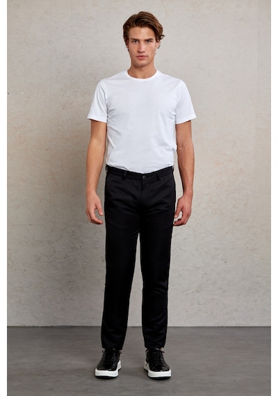 Hatemoğlu Siyah D. Slim Fit Desenli Yandan Cep Kanvas Pantolon Siyah Hatemoğlu Siyah D. Slim Fit Desenli Yandan Cep Kanvas Pantolon Siyah