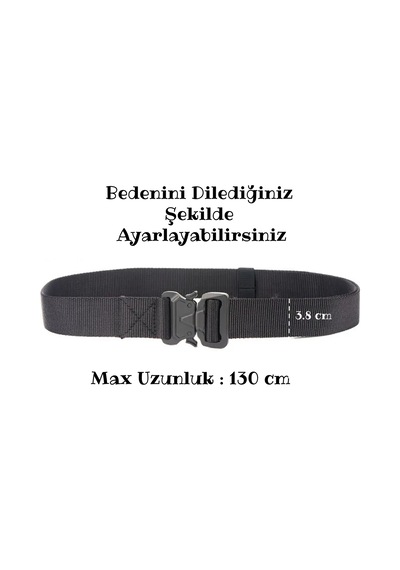 Çantachım Plastik Tokalı Klipsli Kemer Taktikal Tarz Siyah