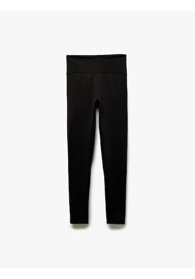 Koton Yüksek Bel Dikiş Detaylı Skinny Fit Spor Tayt Siyah 5sak40211nk SiYAH
