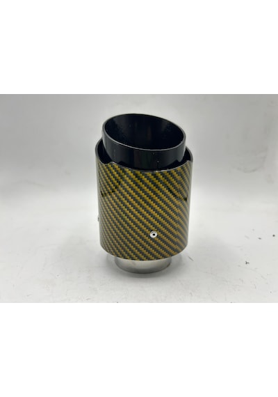 Monlion Sarı Karbon Kaplama Egzoz Ucu,giriş 60 Mm,çıkış 89mm Tekl