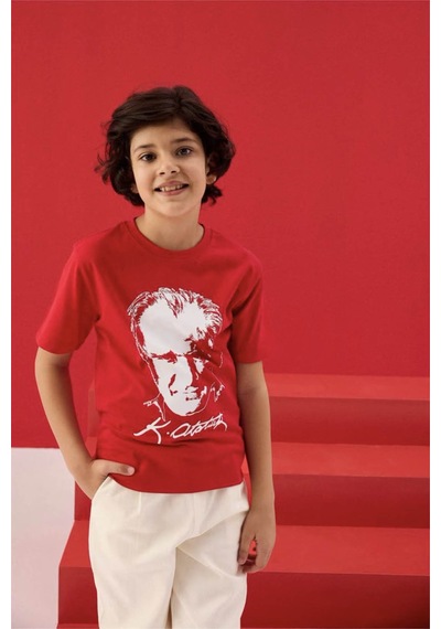 Defacto Atatürk Baskılı Kırmızı Erkek Çocuk T-shirt B6938a8/rd282