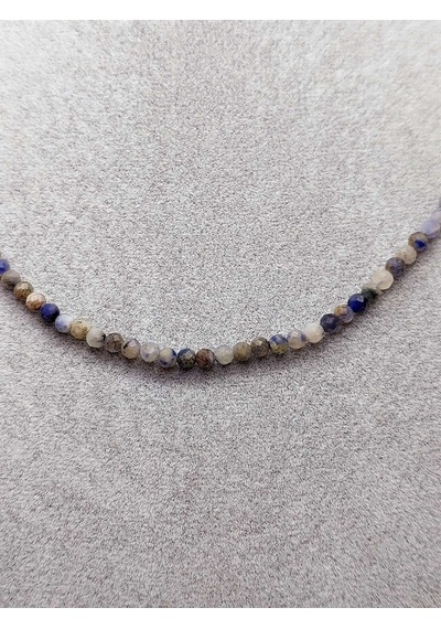 Sodalit Taşı 3mm Kolye (Sabit Klipsli) (41300) Bal Rengi