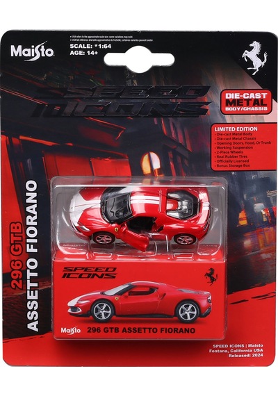 1:64 Speed Icons - 296 Gtb Assetto Fiorano Kırmızı