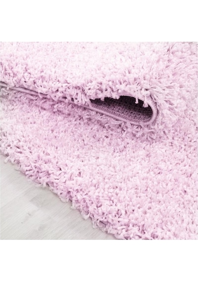 Yüksek Tüylü 30 Mm Hav Yüksekliğinde Düz Pembe Renkli Shaggy Halı