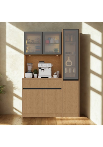 Nordıc Wood Led Li Kahve Köşesi Ünitesi Sağ Vitrinli Füme Cam Komple Mdf Modern Mutfak Kahverengi Nordıc Wood Led Li Kahve Köşesi Ünitesi Sağ Vitrinli Füme Cam Komple Mdf Modern Mutfak Kahverengi