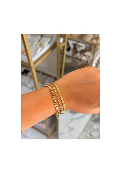3'lü Model Gold Zincir Bileklik Altın 81061045