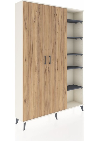 Arges Dolap 7 Raflı 2 Kapaklı Tek Askılı 132x30x195 Aytaşı-çam/antrasit Atlas Çam/antrasıt Arges Dolap 7 Raflı 2 Kapaklı Tek Askılı 132x30x195 Aytaşı-çam/antrasit Atlas Çam/antrasıt