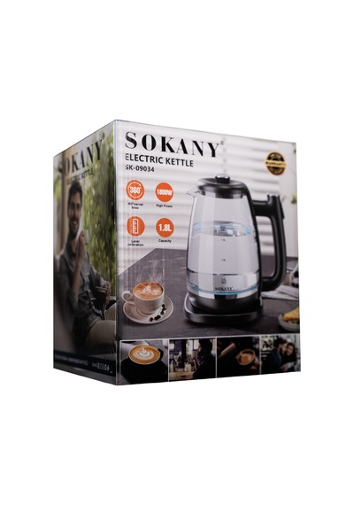 Sokany SK-09034 1.8 L 1800 W Cam Kettle