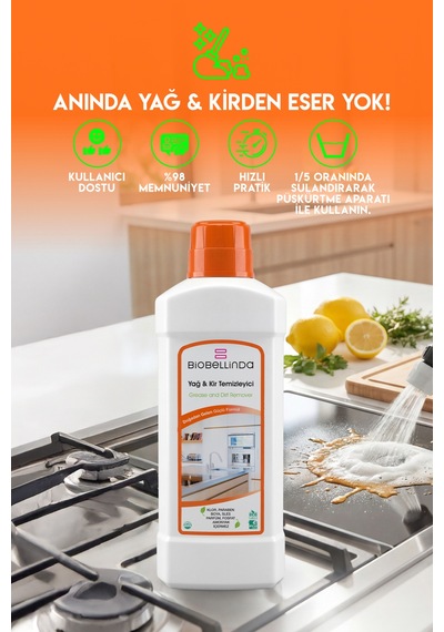 Doğal Yag & Kir Temizleyicisi Lekelere Özel Hijyen Ürünü 750 Ml Diğer