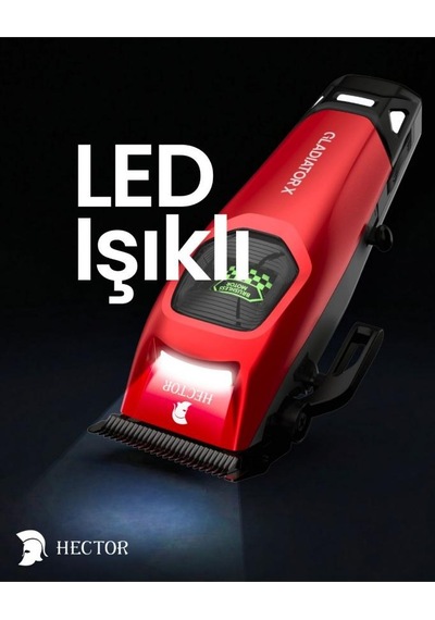 Hector Gladiator X 8000 Rpm Bldc Motor Işıklı Saç Kesim Ve Çizim Tıraş Makinesi Kırmızı