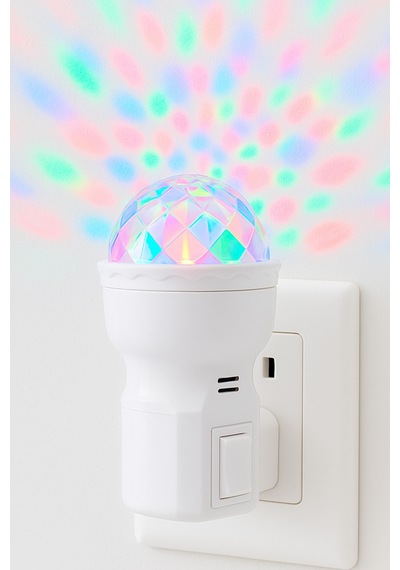 Rgb Hareketli Işık Gece Lambası Dome Tip On/off Tuşlu Koridor Uyuma Işığı Renkli Işık Beyaz Es621 Beyaz