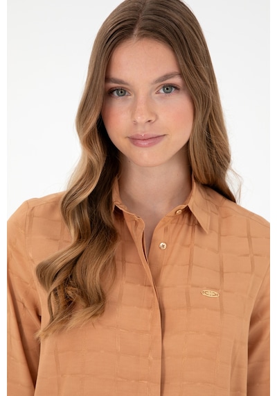 U.S. Polo Assn. Kadın Camel Uzun Kollu Tunik Gömlek 50289890-VR015
