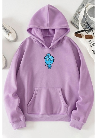 Uyguntarz Unisex Su Avatar Baskılı Sweatshirt Lila