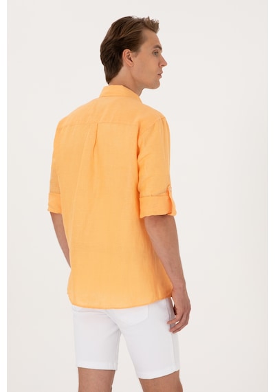 U.S. Polo Assn. Erkek Turuncu Uzun Kollu Gömlek 50299597-VR202