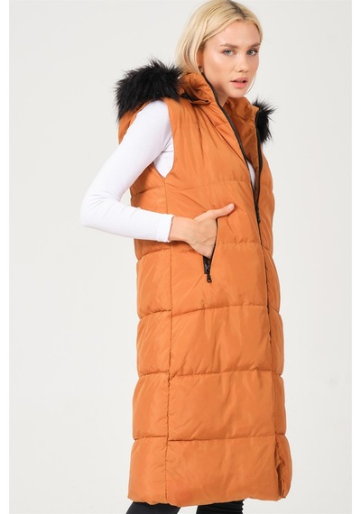 Dewberry Bayan Yelek Z6741 Taba