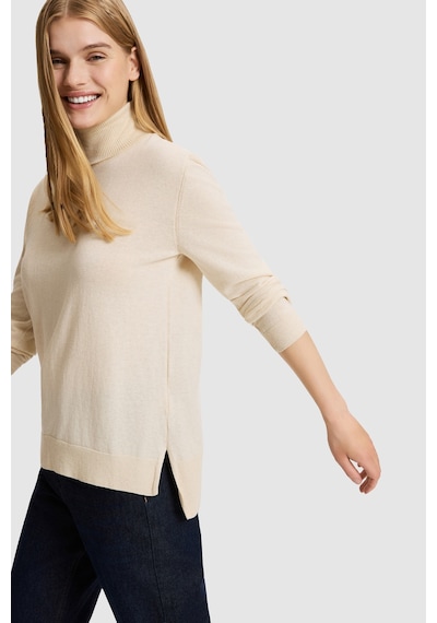 U.S. Polo Assn. Kadın Krem Melanj Balıkçı Yaka Basic Kazak 50313621-vr159