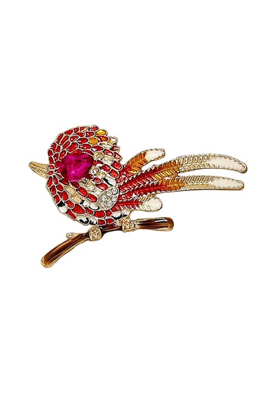 Muhteşem Rhinestone Kuş Broş Emaye Pimi Erkek Kadın Mücevher Aksesuar Çok Renkli