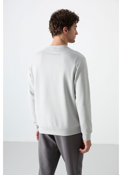 Tommy Life Taş Basic O Yaka Rahat Form Erkek Sweatshirt - 88053 Taş