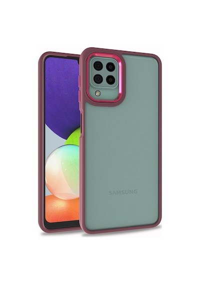 Zore Galaxy A12 Kılıf Ogaa Flora Kapak - Kırmızı