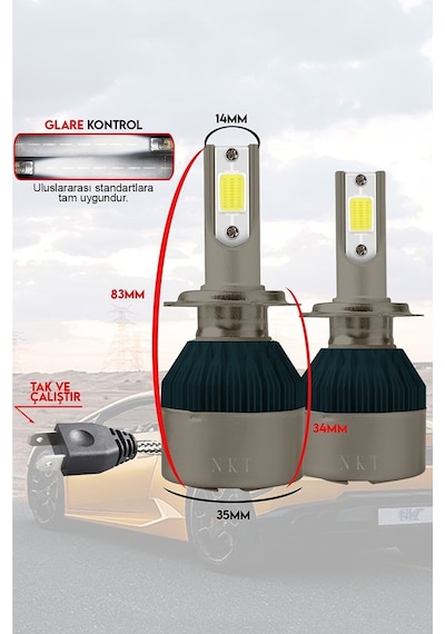 Bmw E46 Kasa H7 Kısa Far Xenon Led Şimşek Etkili Beyaz