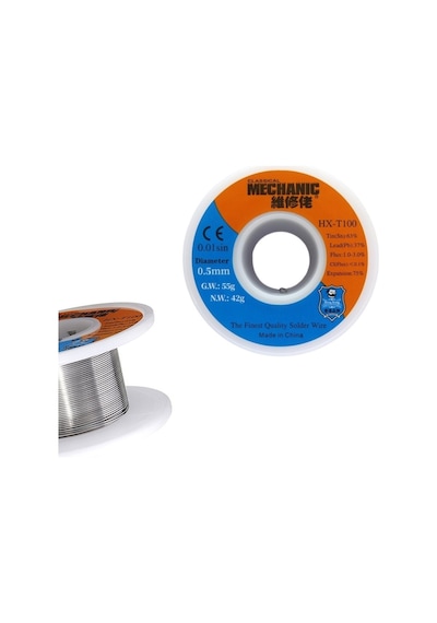 Mechanic Lehim Teli %63 Sn %37 Pb %3-1 Flux 0.5mm