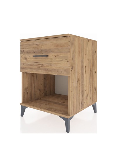 Kronos Komodin Tek Çekmeceli 60x59x80 Çam-çam Çam
