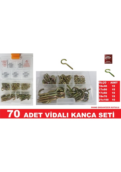 Piton Vidalı Kanca Seti 70 Adet N11.24832 Piton Vidalı Kanca Seti 70 Adet N11.24832
