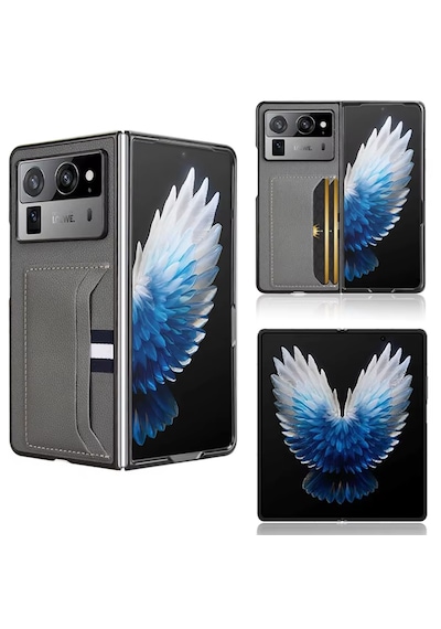 Microcase Tecno Phantom V Fold2 Kartlıklı Deri Kaplama Kılıf-al5120 Gri