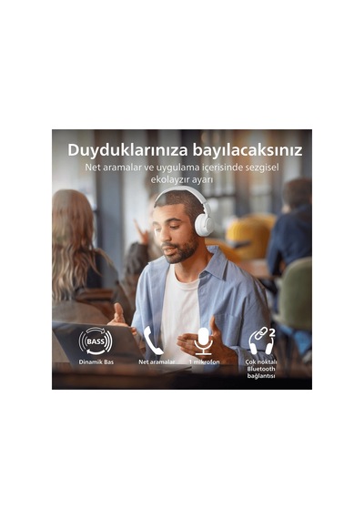 Philips TAH4000WT Bluetooth 6.0 Kablosuz Kulak Üstü Kulaklık