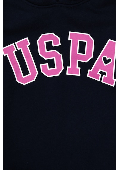 U.S. Polo Assn. Kız Çocuk Lacivert Şardonlu Kapüşonlu Sweatshirt 50317890-VR033