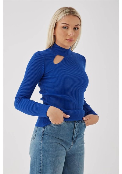 Fashion Friends Kadın Pencere Detaylı Kazak 23k0167k1 Saks