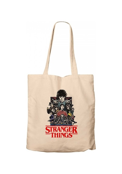 Stranger Things Characters Krem Kanvas Bez Çanta Krem