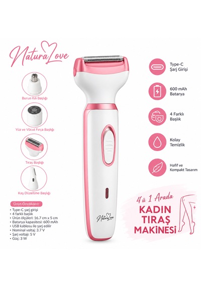 Naturalove 4'ü 1 Arada Kadın Tıraş Makinesi