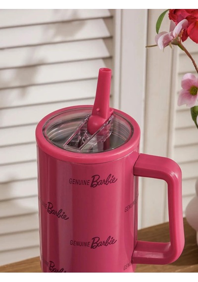 Lcw Joy Karışık Barbie Baskılı Kulplu Termos Bardak 1200 Ml Pembe