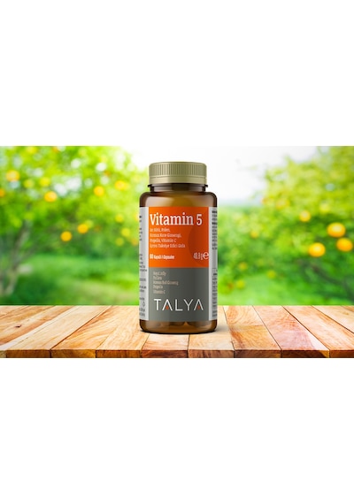 Talya Vitamin 5 Arı Sütü Polen Kırmızı Kore Ginseng Propolis Vitamin C İçeren Takviye Edici Gıda 60 Kapsül