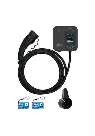 Hims HCDKS-22 22 KW Tip 2 Soketli 5M Kablolu Siyah Smart Elektrikli Araç Şarj İstasyonu