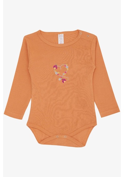 Breeze Kız Bebek Çıtçıtlı Zıbın Body Uğur Böceği Baskılı Çiçekli 9 Ay-3 Yaş, Somon-somon Somon