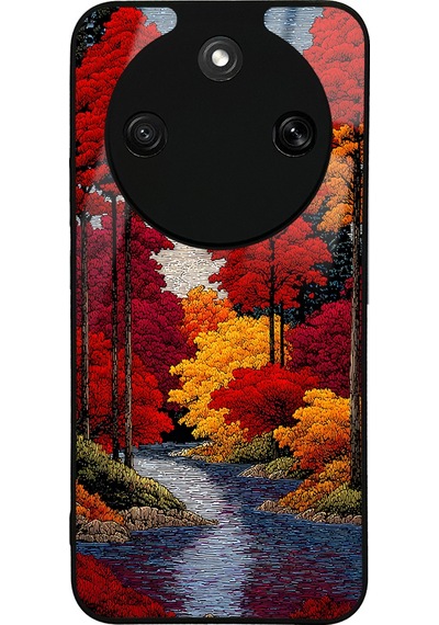 Honor Magic 8 Lite 5g Kılıf Kamera Korumalı Desenli Luxury Portrait Painting Lusi Kapak Ağaçlar