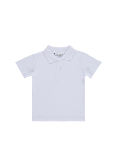 Civil Boys Erkek Çocuk Palmiye Nakışlı Polo Yaka 2-5 Yaş Tişört - Beyaz