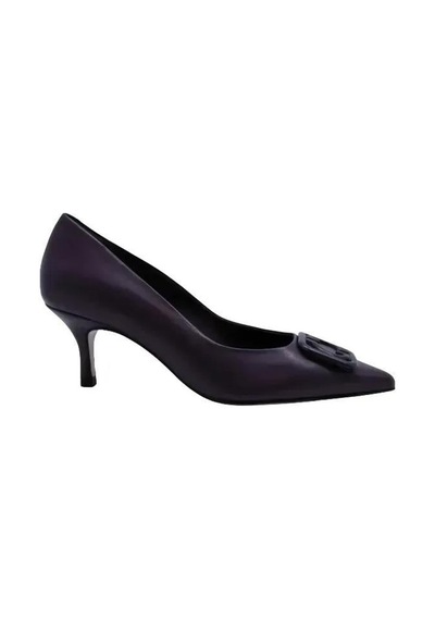 Poletto Hakiki Deri Mor Ayakkabı Stiletto 9841 41-1267 Mor