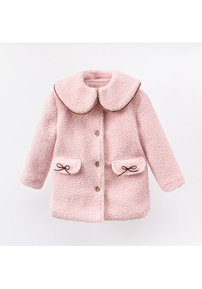 Cumino Cute Kız Çocuk Şapkalı Kaban Pembe