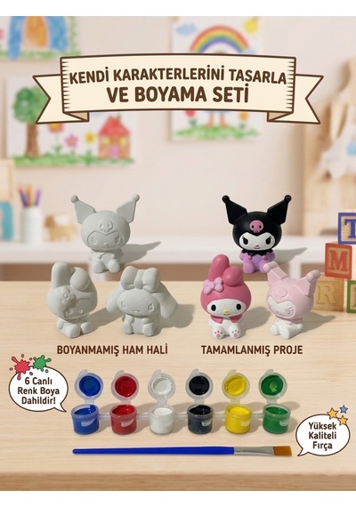 3'lü Obje Taş Boyama Seti