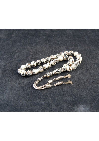 Burhan Sağlam Küre Kesim 10x10 Mm Beyrut Kehribarı Alpaka Püsküllü Tesbih Bs2473599