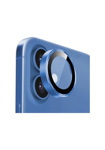 Apple iPhone Uyumlu  16 / Apple iPhone Uyumlu  16 Plus Metal Kamera 9h Lens Koruyucu Blue