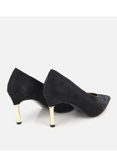 Hotiç Kadın Süet Siyah Gold Detaylı İnce Topuklu Stiletto 01ayh332690a100 01ayh332690a100