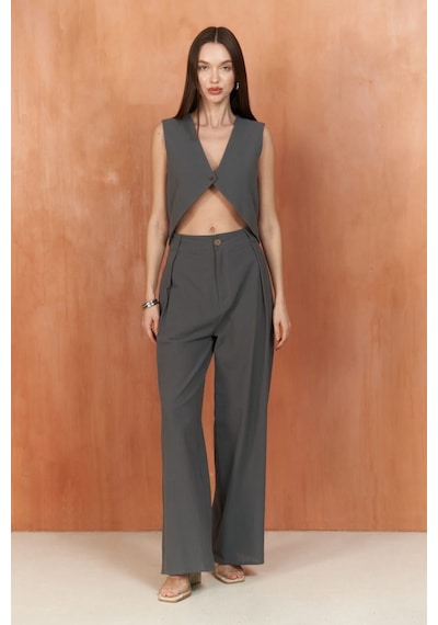 Mai Collection Mai Studios Co. Montana Antrasit Yelek Pantolon Takım Antrasit