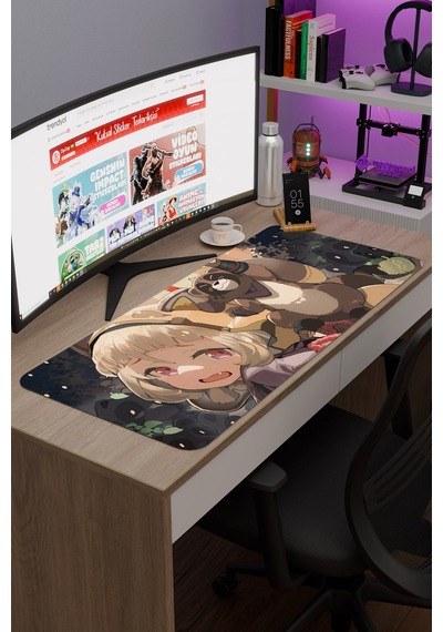 Sayu Genshin Impact Anime Oyuncu V5 - 90x40 Xxl Gaming Mouse Pad Fare Altlığı