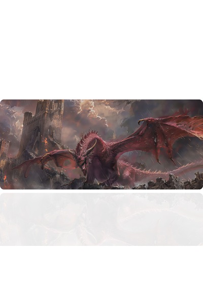 90x40 Cm Ejderha Desenli Oyuncu Gaming Mouse Pad Kaymaz Kauçuk Taban Fare Altlığı Xxl Mousepad Drake Serisi 001