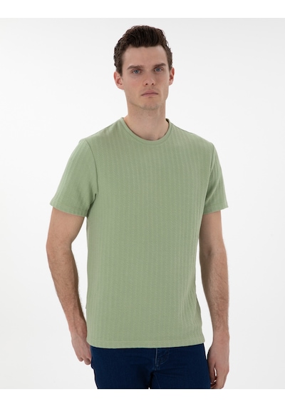 Pierre Cardin Erkek Açık Haki Tişört 50302581-vr183 Açık Haki