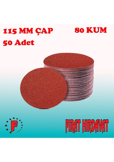 115 MM Cırt Zımpara 80 Kum 50 Adet